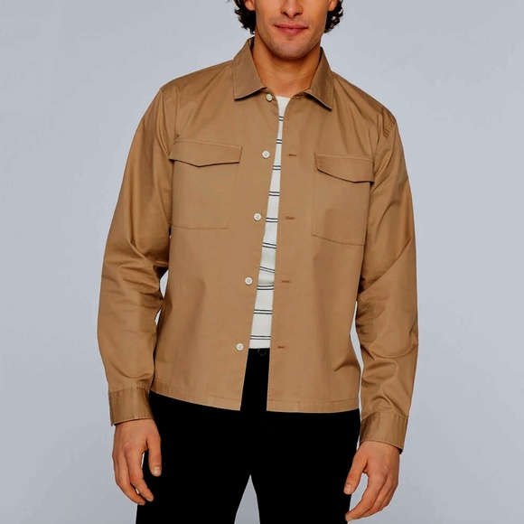 Long Sleeve Shirt Jacket - Brand New - NEVER WORN - Medium Beige